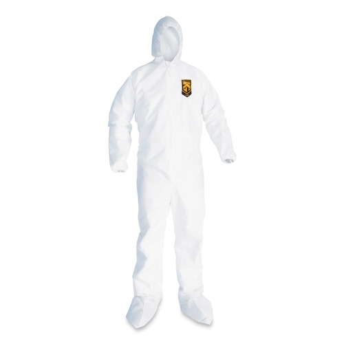 Bib Overalls | Ansell KCC49127 A20 Elastic-Back, Hood and Boots Breathable Particle Protection Coveralls - Quadruple Extra Large, White (20/Carton) image number 0