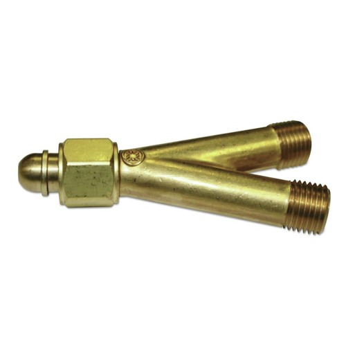 Welding Accessories | Western Enterprises 101 200 PSI 9/16 in. - 18 (M) Oxygen Y Connection - Brass image number 0