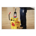 Mop Buckets | Rubbermaid Commercial 1863898 35 qt. WaveBrake 2.0 Down-Press Plastic Bucket/Wringer Combos - Black image number 3