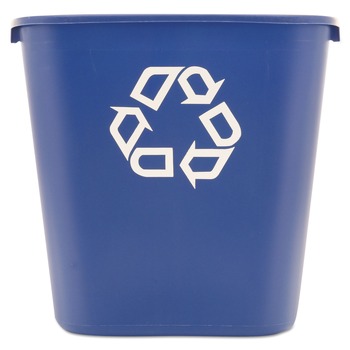 Rubbermaid Commercial 28.13-Quart Rectangular Deskside Recycling Container - Medium, Blue