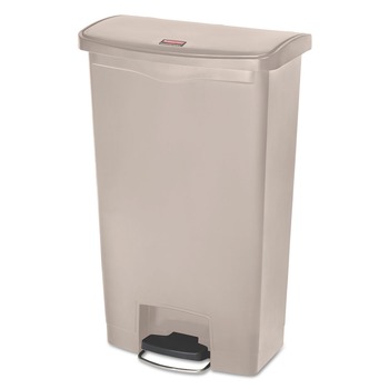 Rubbermaid Commercial Streamline 18-Gallon Resin Front Step Style Step-On Container - Beige