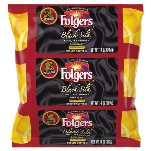 Coffee Machines | Folgers 2550000016 1.4 oz. Coffee Filter Packs - Black Silk (40 Packs/Carton) image number 0