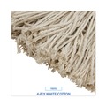 Mops | Boardwalk BWK720C 20 oz. Economical Lie-Flat Cotton Fiber Mop Head - White (12/Carton) image number 6