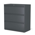  | Alera 25491 36 in. x 18.63 in. x 40.25 in. 3 Legal/Letter/A4/A5 Size Lateral File Drawers - Charcoal image number 1