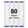 Office Jansan | Avery 05167 0.5 in. x 1.75 in. Easy Peel Address Labels with Sure Feed Technology for Laser Printers - White (80/Sheet, 100 Sheets/Box) image number 1