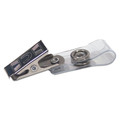 Paper Clips, Binder Clips, & Fasteners | Advantus 75410 0.38 in. x 2.75 in. Badge Straps with Clips - Clear (100/Box) image number 1