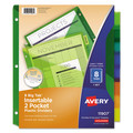 Office Jansan | Avery 11907 Big Tab 11.13 in. x 9.25 in. 8-Tab Insertable Plastic 2-Pocket Dividers - Assorted (1-Set) image number 0