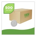 Food Trays, Containers, and Lids | Eco-Products EP-BRSCLID-L Evolution World EcoLid 25 Percent Recycled Food Container Lid Fits 12 to 32 oz Containers - White (500/Carton) image number 4
