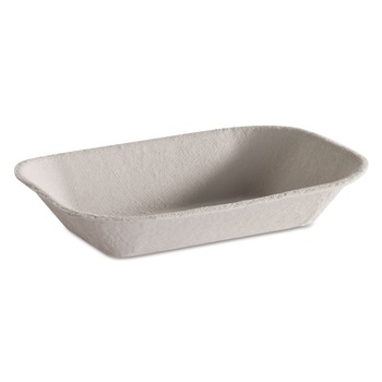 Chinet 10403 5 x 7 Savaday Molded Fiber Paper Food Tray - Beige (1000/Carton)