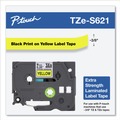 Bulk Savings Pricing 2 | Brother P-Touch TZES621 0.35 in. x 26.2 ft. TZe Laminated Removable Label Tapes - Black on Yellow image number 4