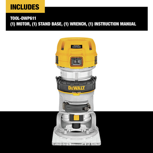 Dewalt DWP611 110V 7 Amp 1 1 4 HP Variable Speed Max Torque Corded Compact Router