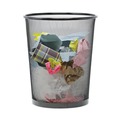 Trash Cans | Universal UNV20008 18 qt. Steel Mesh Wastebasket (Black) image number 2