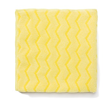 Rubbermaid Commercial 16 in. x 16 in. Microfiber Reusable Cleaning Cloths - Yellow (12/Carton)