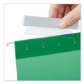 Office Jansan | Universal UNV43313EE 3.7 in. Wide 1/3-Cut Hanging File Folder Plastic Index Tabs - Clear (25/Pack) image number 2