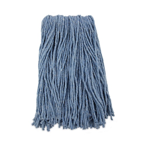 Office Jansan | Boardwalk BWK2016B #16 Cut-End Standard Head Cotton/Synthetic Fiber Mop Head - Blue (12/Carton) image number 0