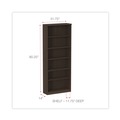 Office & Office Supplies | Alera ALEVA638232ES 31.75 in. x 14 in. x 80.25 in. Valencia Series 6-Shelf Bookcase - Espresso image number 5