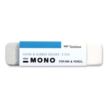 Tombow Mono Rectangular Block Sand and Rubber Eraser for Pencil/Ink Marks - White/Medium