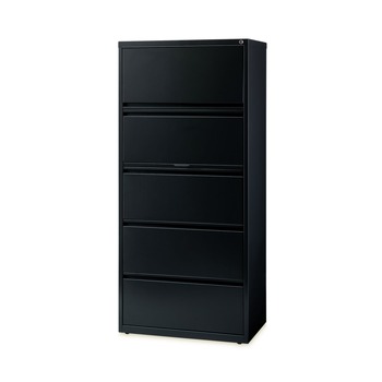 Alera 30 in. x 18.62 in. x 67.62 in. Five Legal/Letter/A4-Size File Drawers Lateral File Cabinet - Black