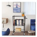 Office Jansan | Alera ALESW342416BA 28 in. x 16 in. x 39 in. 500-lbs. Capacity 3-Tier Wire Rolling Cart - Black Anthracite image number 7