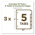 Office Jansan | Avery 11080 Ready Index 11 in. x 8.5 in. 5-Tab 1 to 5 Customizable Table of Contents Dividers - Multicolor Tabs (3/Pack) image number 1
