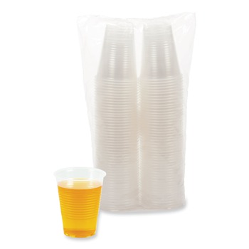Boardwalk BWKTRANSCUP10PK 10 oz. Polypropylene Plastic Cold Cups - Translucent (100 /Pack)