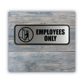 Office Jansan | Cosco 098206 9 in. x 3 in. Employees Only Brushed Metal Office Sign - Silver image number 2