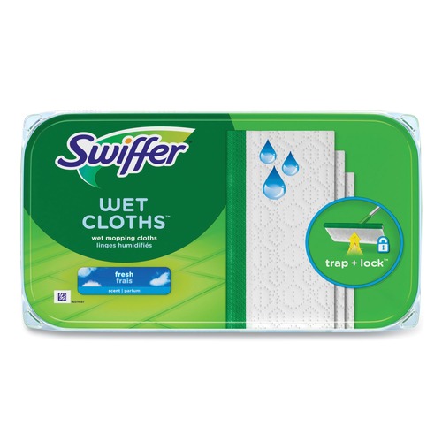 Cleaning Cloths | Swiffer 80374006 8 x 10 Wet Refill Cloths - Fresh Scent/White (6/Carton) image number 0