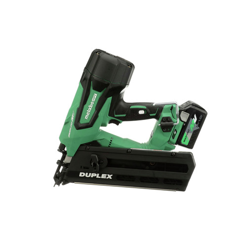 Metabo HPT MultiVolt 36V Brushless Lithium Ion 21 Degree 3 1 2 in. Cordless Duplex Nailer Kit 2.5 Ah