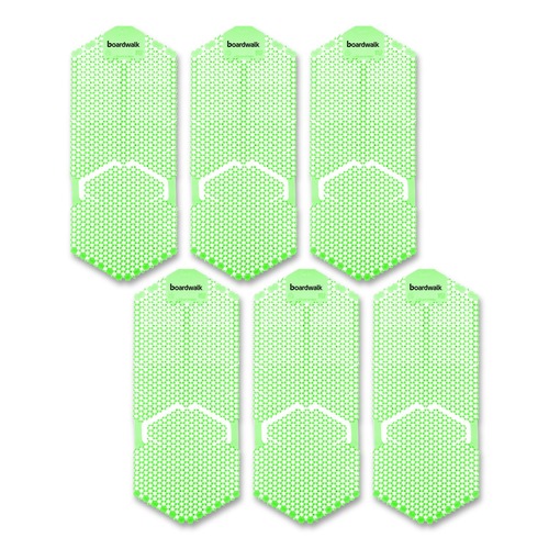 Cleaning & Janitorial Supplies | Boardwalk TSU-P-006I006I-02-AAS80 5.22 oz Vertical Urinal Screen - Cucumber Melon Scent/Green (6/Carton) image number 0