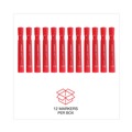 Office Jansan | Universal UNV07052 Broad Chisel Tip Permanent Marker - Red (1 Dozen) image number 3