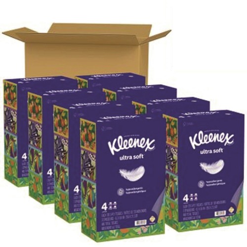 Cleaning & Janitorial Supplies | Kleenex 54316 Ultra Soft 3-Ply Facial Tissue - White (8/Carton) image number 0