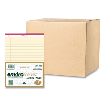 Roaring Spring EnviroShades 8.5 in. x 11 in. Sheets Wide/Legal Rule Legal Notepads - Ivory (36/Carton)