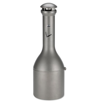 SMOKING RECEPTACLES | Rubbermaid Commercial FG9W3300ATPWTR Infinity 4.1 Gallon 39 in. Traditional Smoking Receptacle - Antique Pewter