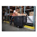 Trash & Waste Bins | Rubbermaid Commercial FG461600BLA 500 lbs. Maximum Weight Capacity 119.7 gal. Interior Volume Capacity Plastic/Metal Cube Truck - Black image number 5