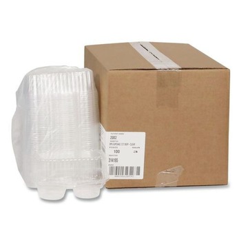 Pactiv Corp. ClearView 6.75 x 4 x 4 2-Compartment Plastic Bakery Cupcake Container - Clear (100/Carton)