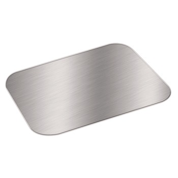 Handi-Foil 6.25 in. x 8.37 in. Foil Laminated Board Lid for Take Out Containers - White/Silver (500/Carton)