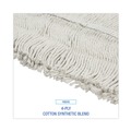 Office Jansan | Boardwalk BWK1648 48 in. x 5 in. Disposable Cotton/Synthetic Fiber Mop Head - White image number 4