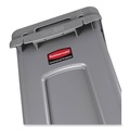 Trash & Waste Bins | Rubbermaid Commercial FG354060GRAY 23 Gallon Rectangular Plastic Slim Jim Receptacle W/venting Channels - Gray image number 6