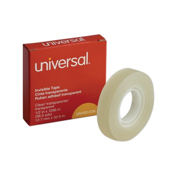 Universal 0.5 in. x 36 yds 1 in. Core Invisible Tape - Clear (1 Roll)