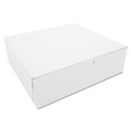 Food Trays, Containers, and Lids | SCT SCH 0971 10 in. x 10 in. x 3 in. Bakery Boxes - White (200/Carton) image number 0