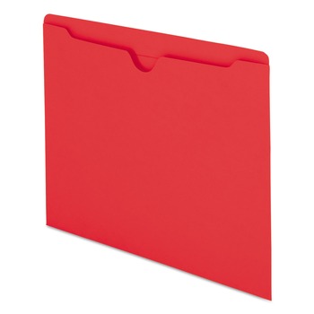 Smead Straight Tab Colored File Jackets with Reinforced Double-Ply Tab - Letter, Red (100/Box)