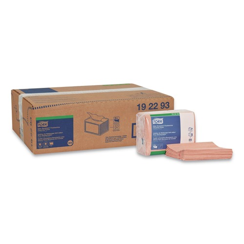 Paper Towels and Napkins | Tork 192293 11.75 in. x 14.75 in. 1-Ply Small Pack Foodservice Cloth - Unscented/Red/Red Stripe (4/Carton) image number 0