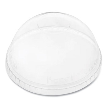 Karat C-KDL626-NH 12 oz. to 24 oz. Cold Cup No Hole Dome PET Plastic Lids - Clear (1000/Carton)