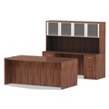  | Alera VA227236WA 71 in. x 41.38 in. x 29.63 in. Valencia Series Bow Front Desk Shell - Modern Walnut image number 3