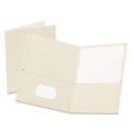 Office Jansan | Oxford 57504EE Twin-Pocket Folder Embossed Leather Grain Paper - White (25/Box) image number 1
