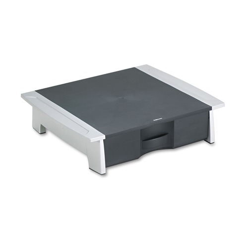 Office Furniture Accessories | Fellowes Mfg Co. 8032601 21.25 in. x 18.06 in. x 5.25 in. Office Suites Printer/Machine Stand - Black/Silver image number 0