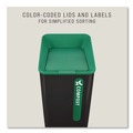 Trash & Waste Bins | Rubbermaid Commercial 2078992 Sustain 23 gal Metal/Plastic Decorative Refuse with Recycling Lid - Black/Green image number 1