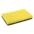 Cleaning Cloths | AmerCareRoyal S740C/20 3.5 x 6 Heavy-Duty Scrubbing Sponge - Yellow/Green (20/Carton) image number 0