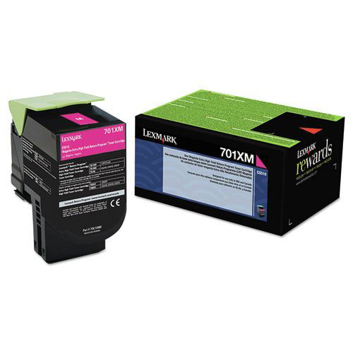 Ink & Toner | Lexmark 70C1XM0 Return Program 4,000 Page-Yield Extra High-Yield Toner - Magenta image number 0