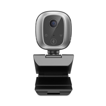 Adesso 1920 pixels x 1080 pixels 2.1 Mpixels HD Fixed Focus USB Webcam with AI Motion/Facial Tracking - Black/Silver